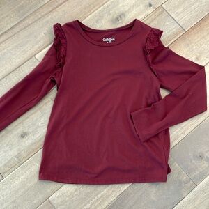 Burgundy long sleeved shirt (7/8) cat & jack